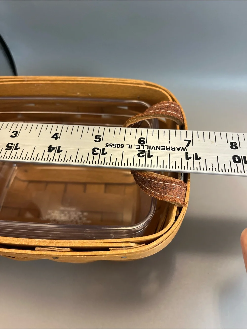 Vintage Longaberger 2010 Small Market Basket Leather Handle W/ Plastic Protector